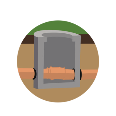 Illustration einer Schutzanlage vor Starkregen und Hochwasser