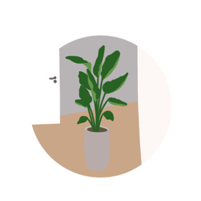 Illustration von Innenraumbegr&uuml;nung