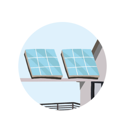 Illustration eines Balkon-Photovoltaik