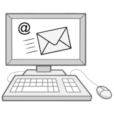 Computer mit Mail-Symbol