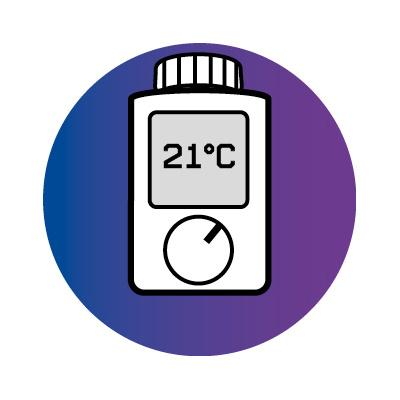 Hessen heizt schlau: Infografik Heizenergie sparen, Thermostatventil