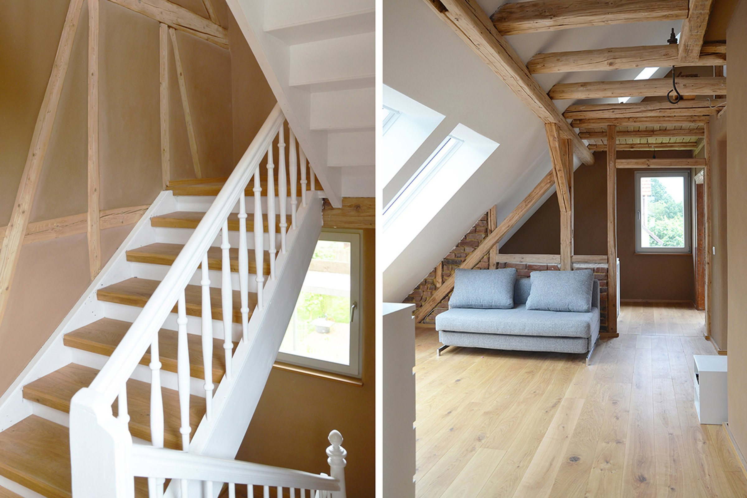 Innenansicht des denkmalgeschützten KfW-Effizienzhaus der Familie Gallego-Raupach.