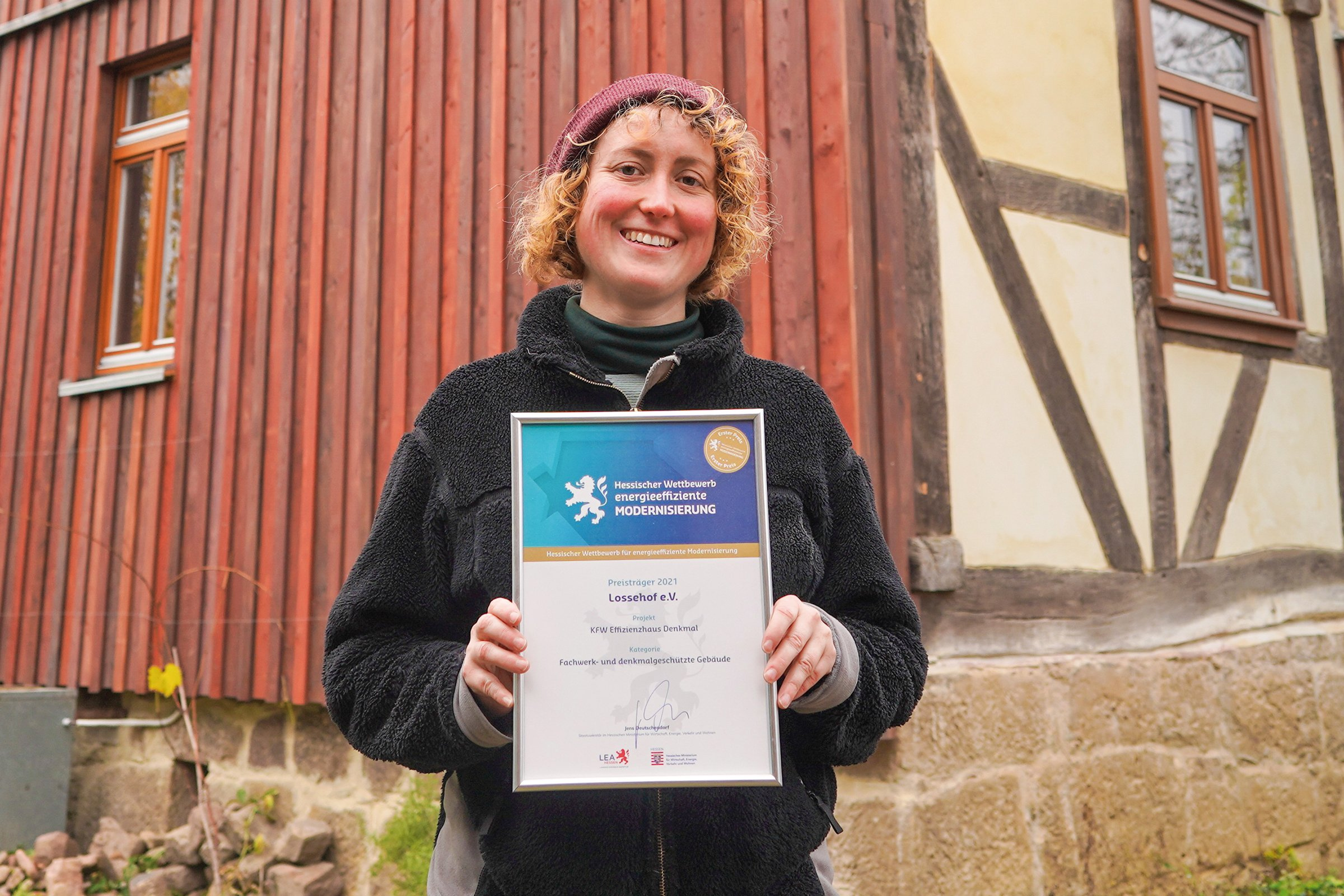 Preisverleihung für den energieeffizienten Bauernhofs des Lossehof e.V.