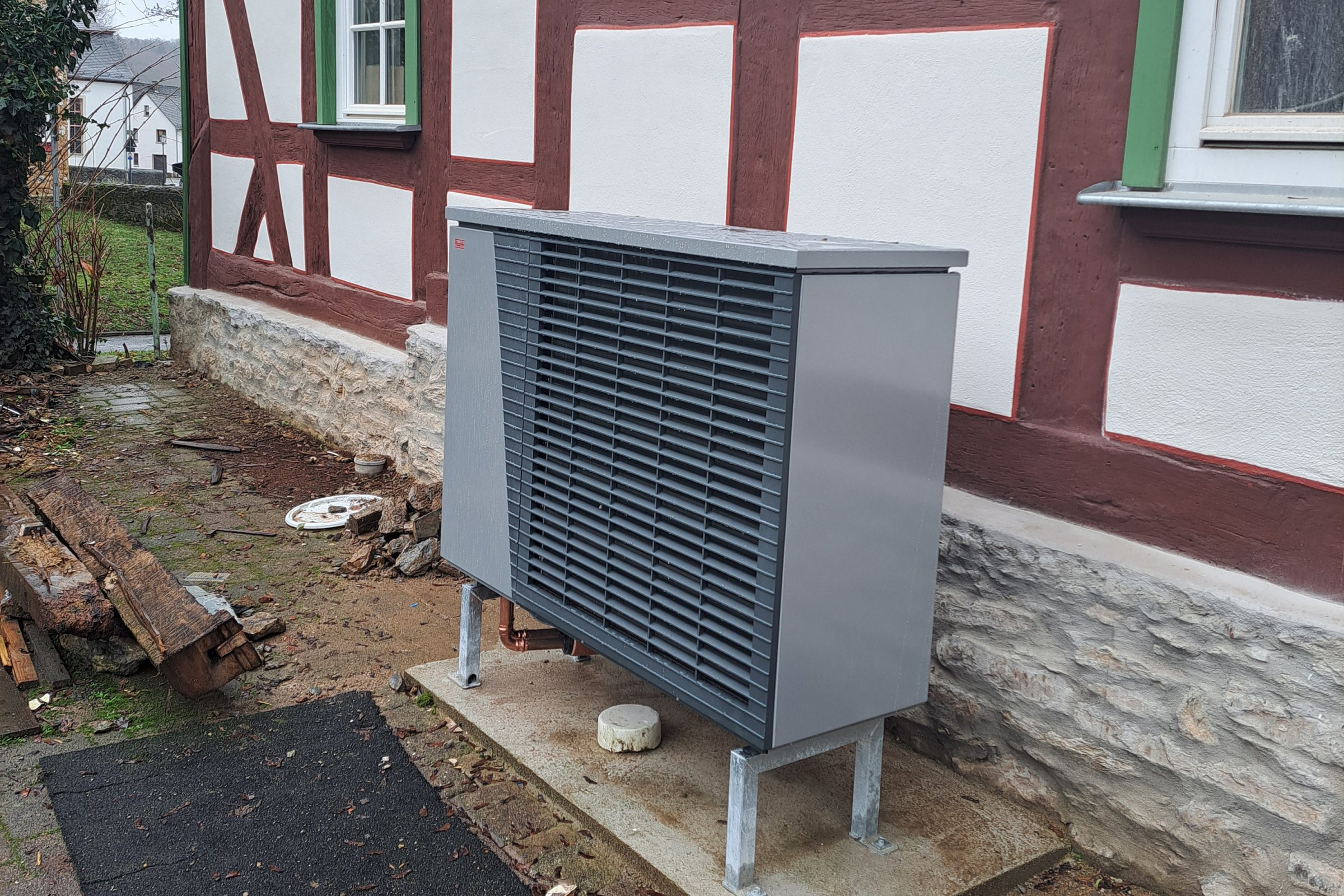 Wärmepumpe des energieeffizienten Kulturdenkmals der Familie Nimetz.