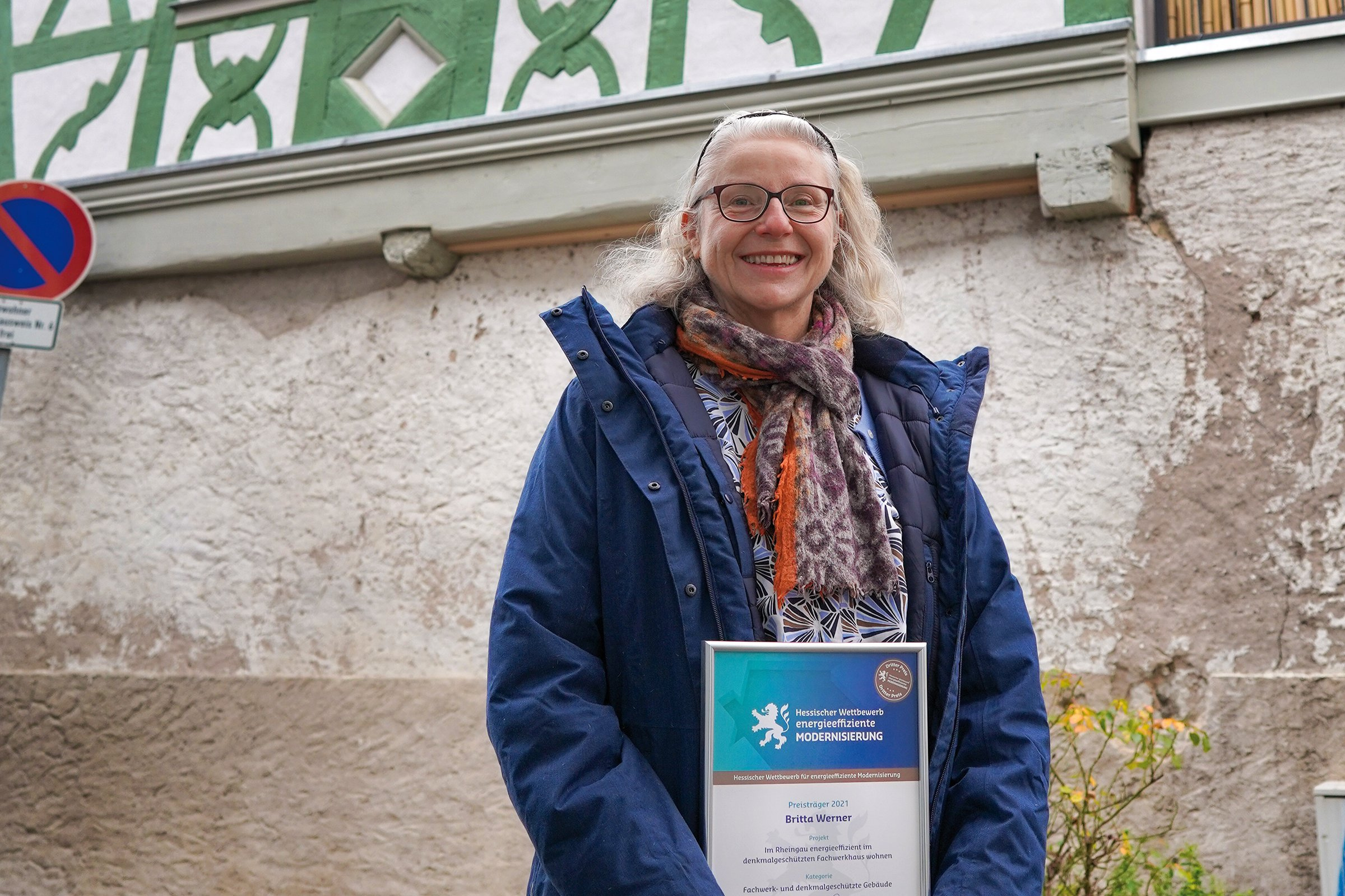 Preisverleihung für das modernisierte Fachwerkhaus der Familie Werner.