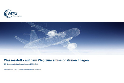 Vortrag Barnaby Law (MTU Aero Engines): Wasserstoff - auf dem Weg zum emissionsfreien Fliegen