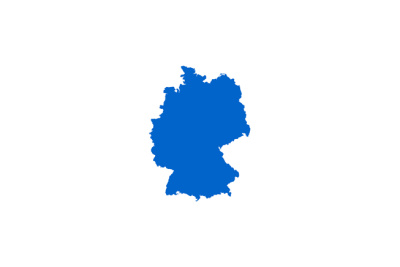 Der Umriss einer blauen Deutschlandkarte.