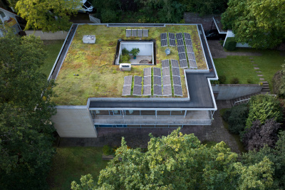 Die PV Anlage auf dem Haus Helwig von oben.