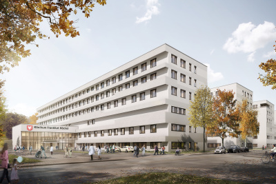 Visualisierung des Passivhaus-KH Klinikum Höchst in Frankfurt.