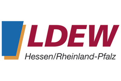 Logo Landesverband der Energie- und Wasserwirtschaft Hessen/Rheinland-Pfalz e.V., Kupferbergterrasse 16, 55116 Mainz, www.ldew.de.