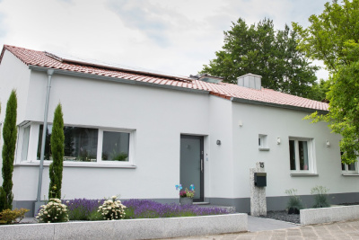 Ein nach Passivhaus-Standard modernisiertes Einfamilienhaus.