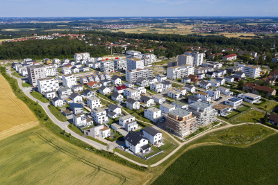 Luftbild von einem Wohnquartier