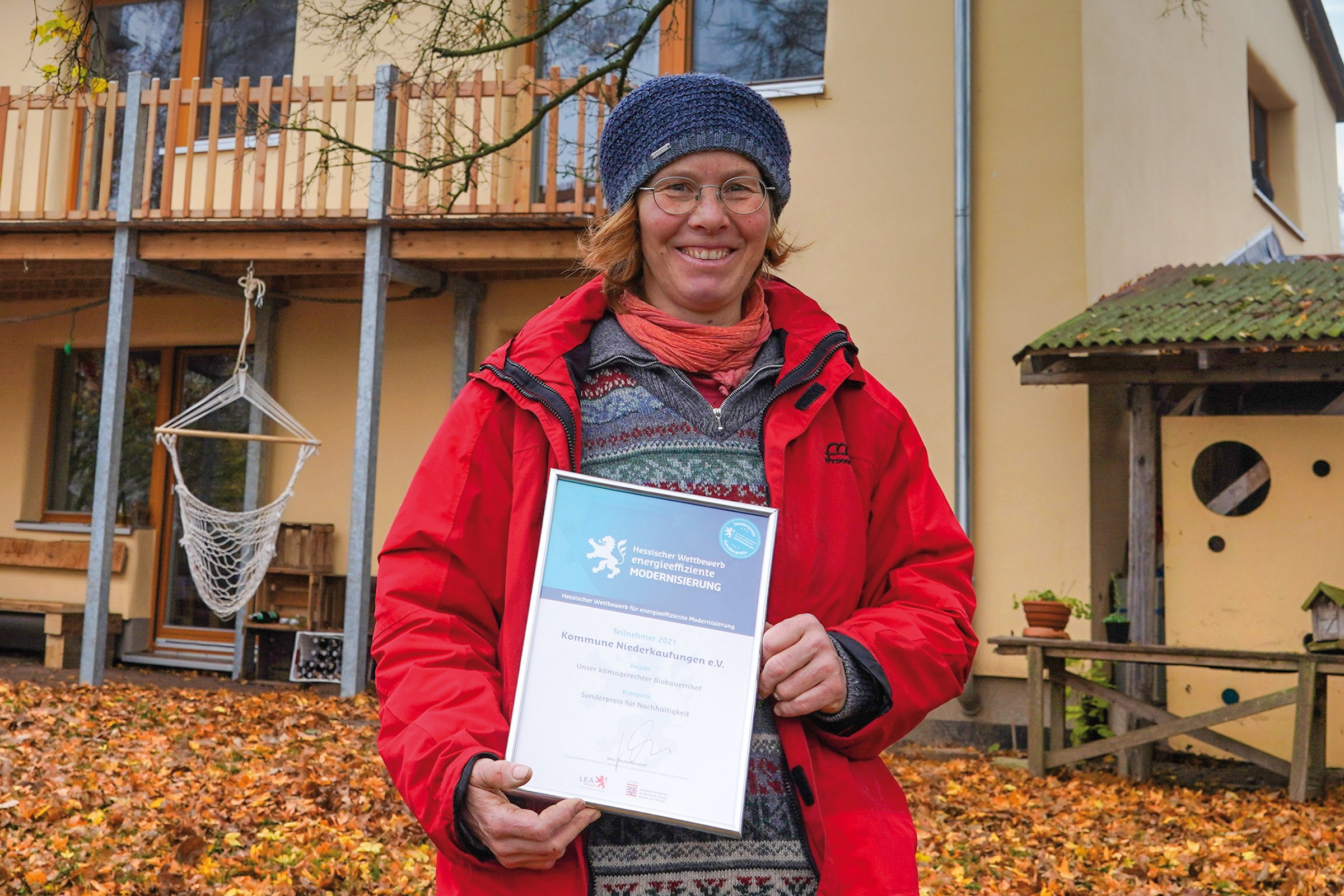 Preisverleihung für den klimagerechten Biobauernhof der Kommune Niederkaufungen e.V.