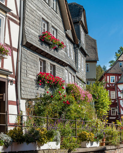 Einige historische Häuser in der Altstadt von Marburg