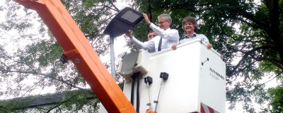 Einweihung neuer LED-Straßenbeleuchtung durch den Magistrat der Stadt Marburg